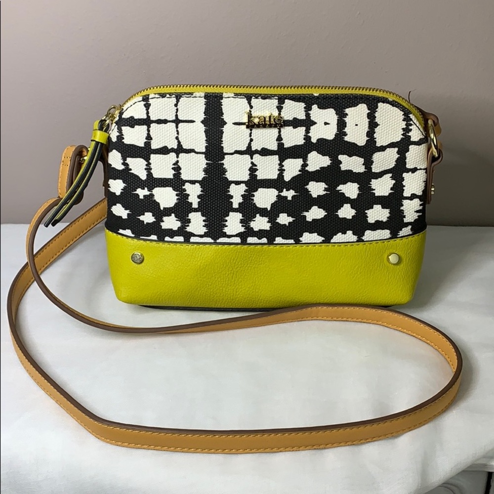Kate Landry Purse Yellow Black White Nearly New!